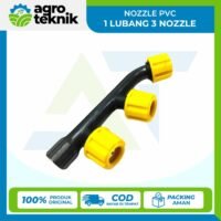 Nozzle Plastik Kepala 3 Lubang Spuyer Sprayer Elektrik Kuning